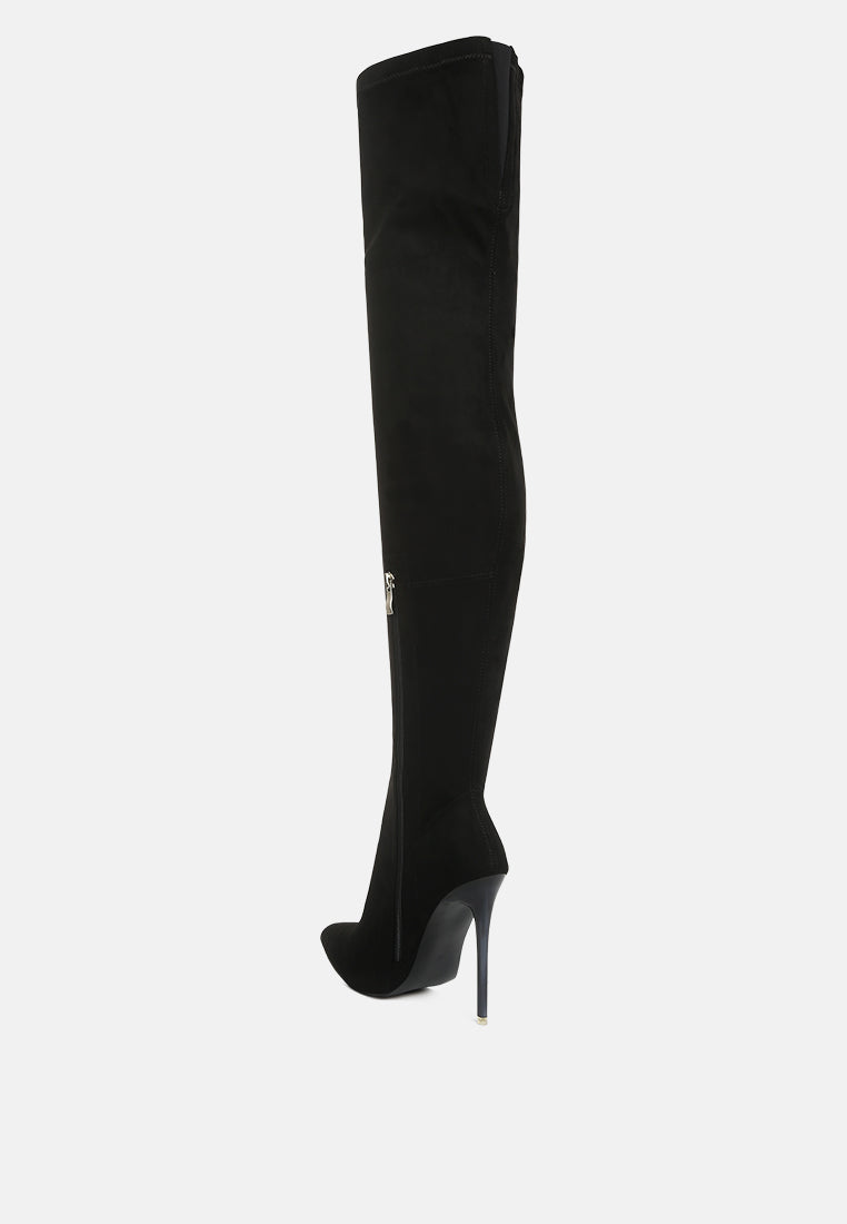 Atelier Stretch Faux Suede Stiletto Long Boots