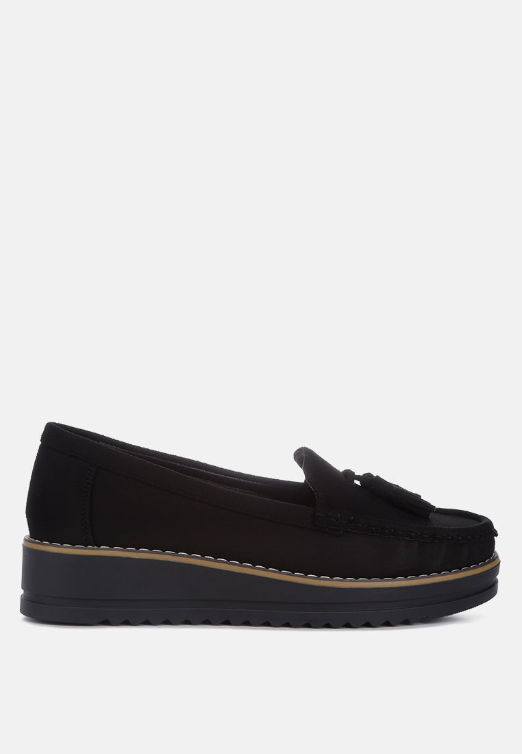 Daiki Platform Lug Sole Tassel Loafers