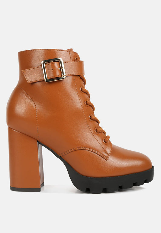 Grahams Faux Leather Lace Up Boots