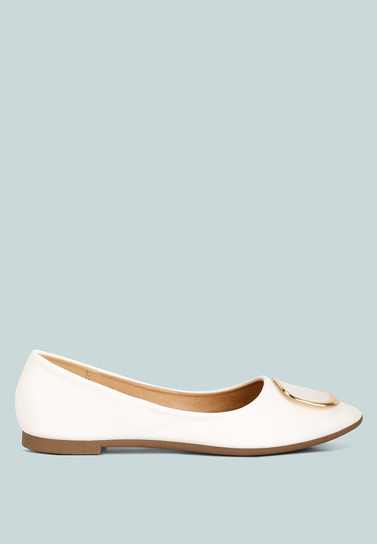 Karder Brooch Detail Ballet Flats