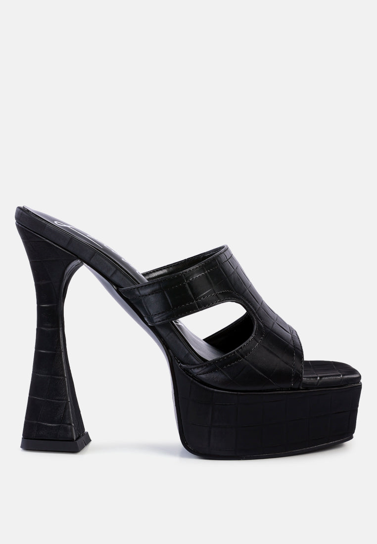 Pda Croc High Heel Platform Sandals