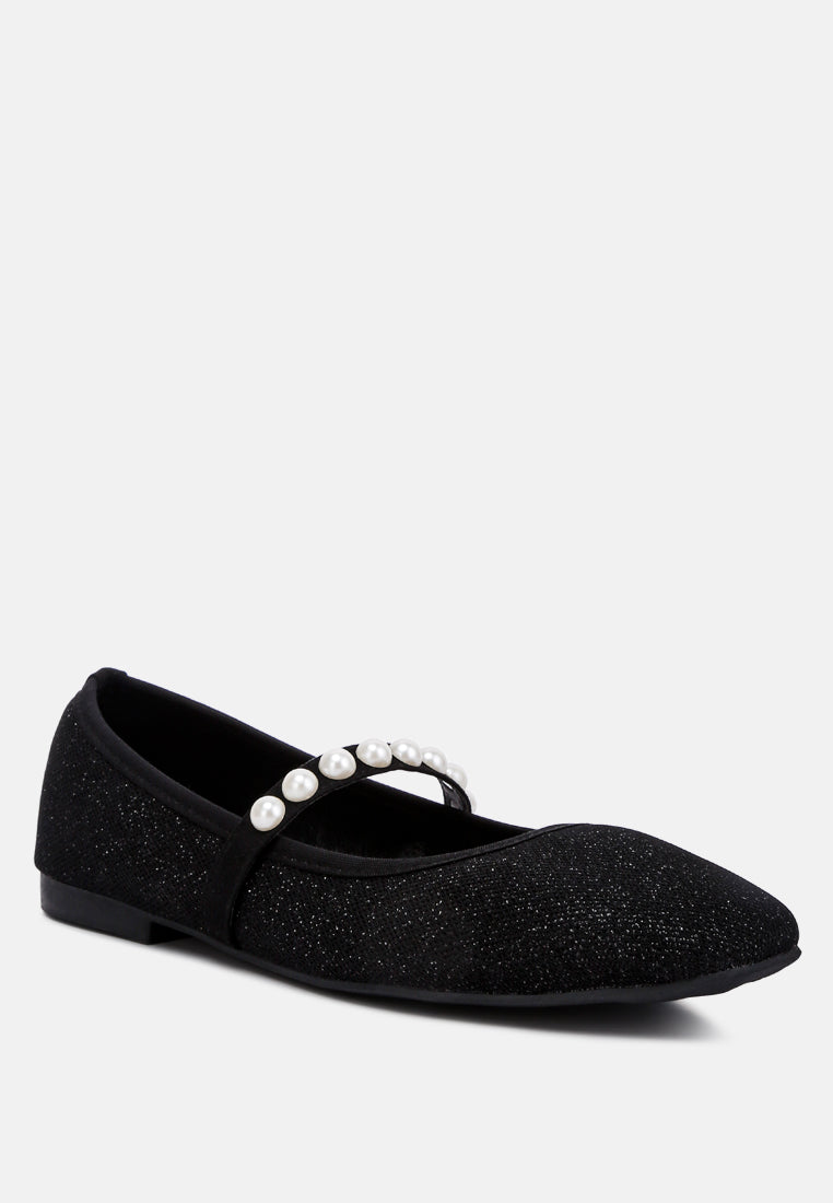 Sassie Pearl Embellished Ballerina Flats